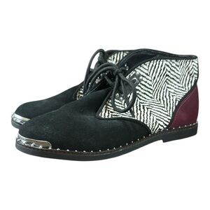 Very Volatile Black and Red Lace Up Boots